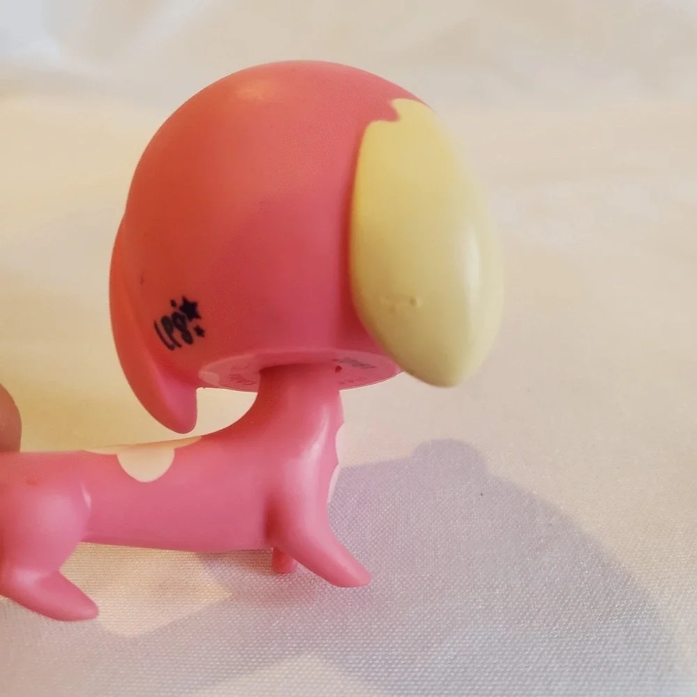 Littlest Pet Shop‎ Authentic Lps 2735 Dachshund Dog Pink & Tan Flower green eyes